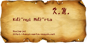 Kányi Márta névjegykártya