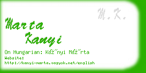 marta kanyi business card